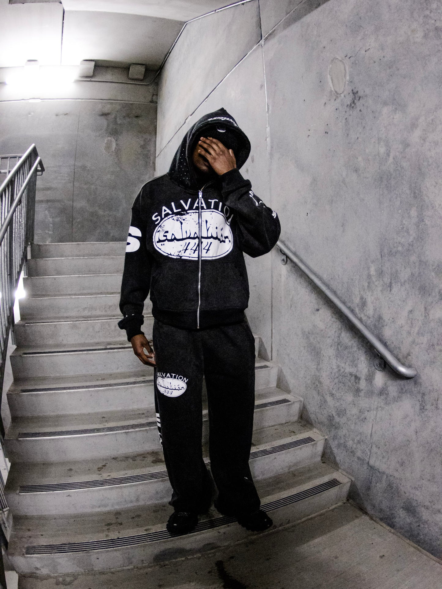 Black Acid Wash Sweatpants